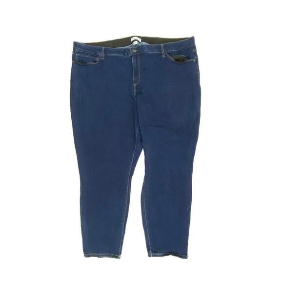 Ava & Viv Skinny Women's size 24W Dark Wash Blue Denim Jeans - Picture 1 of 4